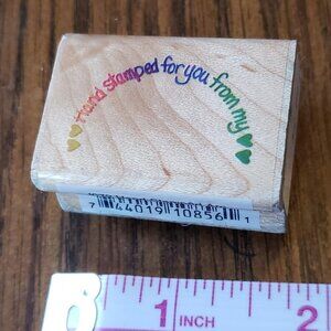 Stampendous Hearts Hand Stamped Arc J072 Wood Mounted Rubber Stamp